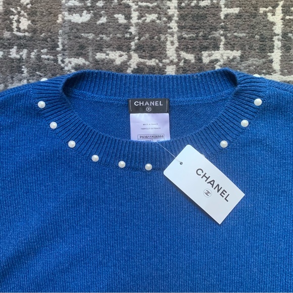 CHANEL - NWT Cashmere Pearl Pullover, FR40/M - Picture 3 of 4